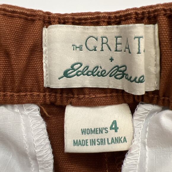 The Great + Eddie Bauer The Canvas Hiking Cargo Pants Womens 4 Rust Belted Crop - Picture 5 of 12